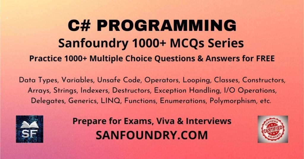 1000 C# MCQs For Freshers & Experienced | Sanfoundry