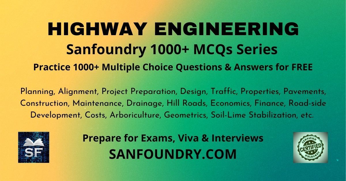 Highway Engineering Questions And Answers - Sanfoundry