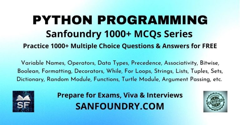 1000 Python MCQs For Freshers & Experienced | Sanfoundry