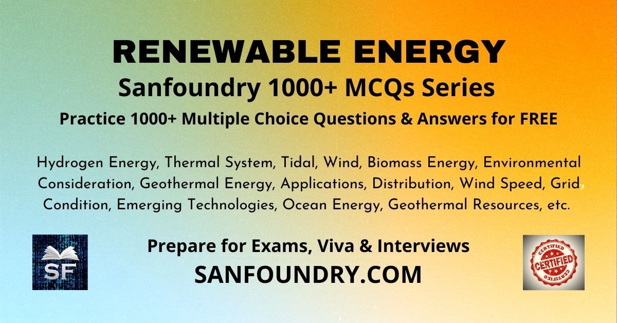 Renewable Energy Questions And Answers - Sanfoundry